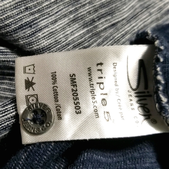 Silver Jeans Women's Top Size L Long Sleeve 3 Button Pull Over Jersey - Picture 7 of 8